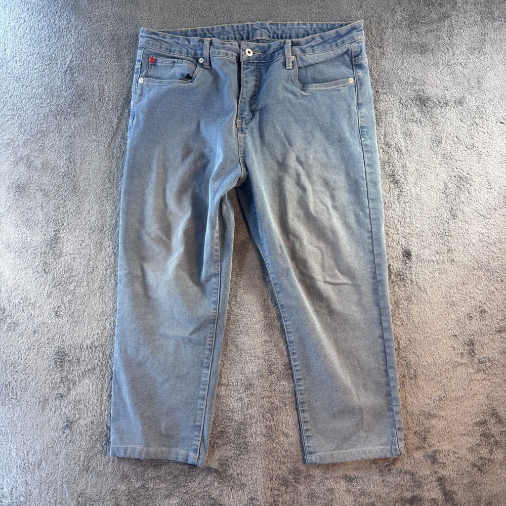Overhauled Straight Leg Comfort Jeans Men's 38x26 Blue - Picture 4 of 9